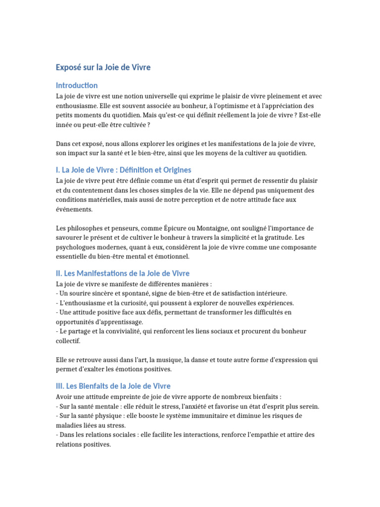 Cultiver la Joie de Vivre Quotidiennement | PDF | Bonheur | Bien-être
