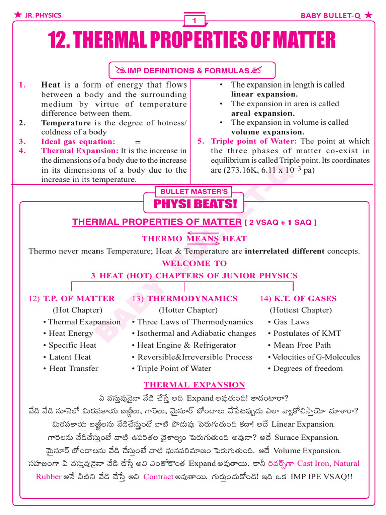 12 Thermal Properties of Matter | PDF | Heat | Temperature
