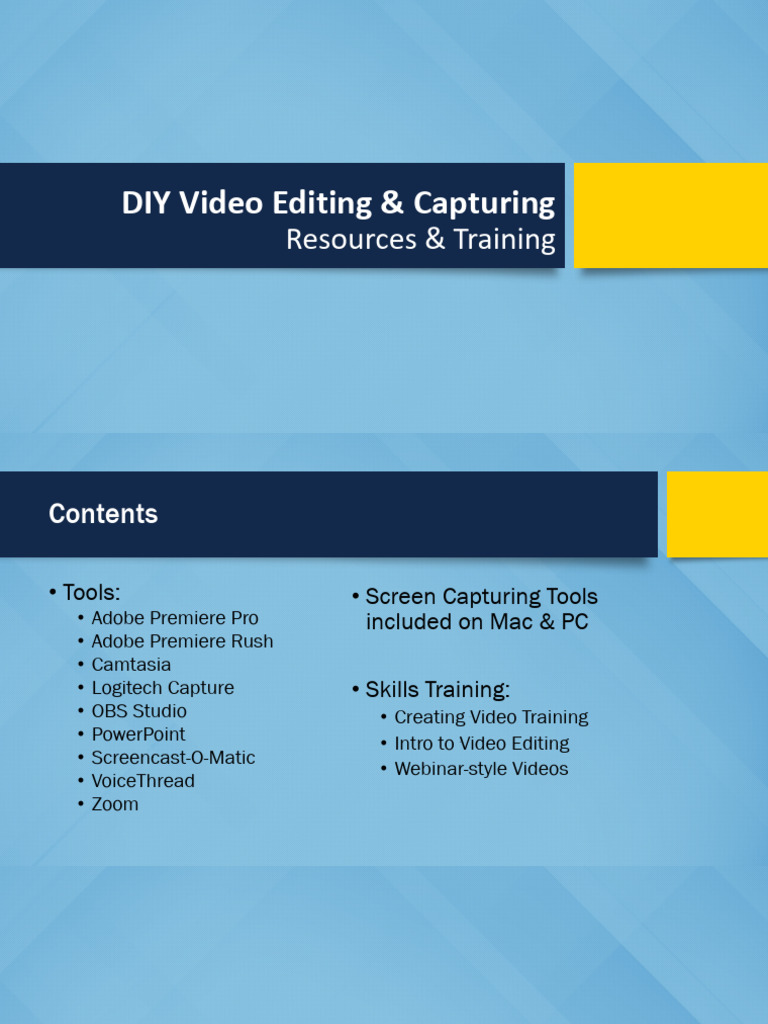 Essential DIY Video Editing Tools | PDF | Microsoft Power Point | Software