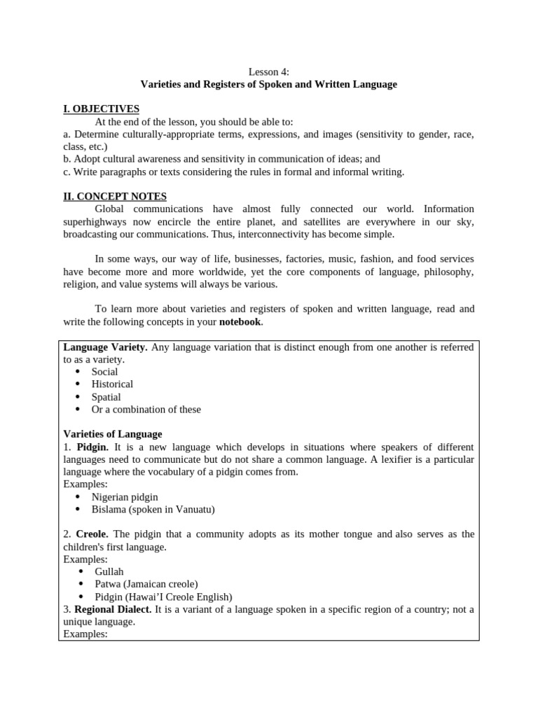lesson 4 PC | PDF | English Language | Languages