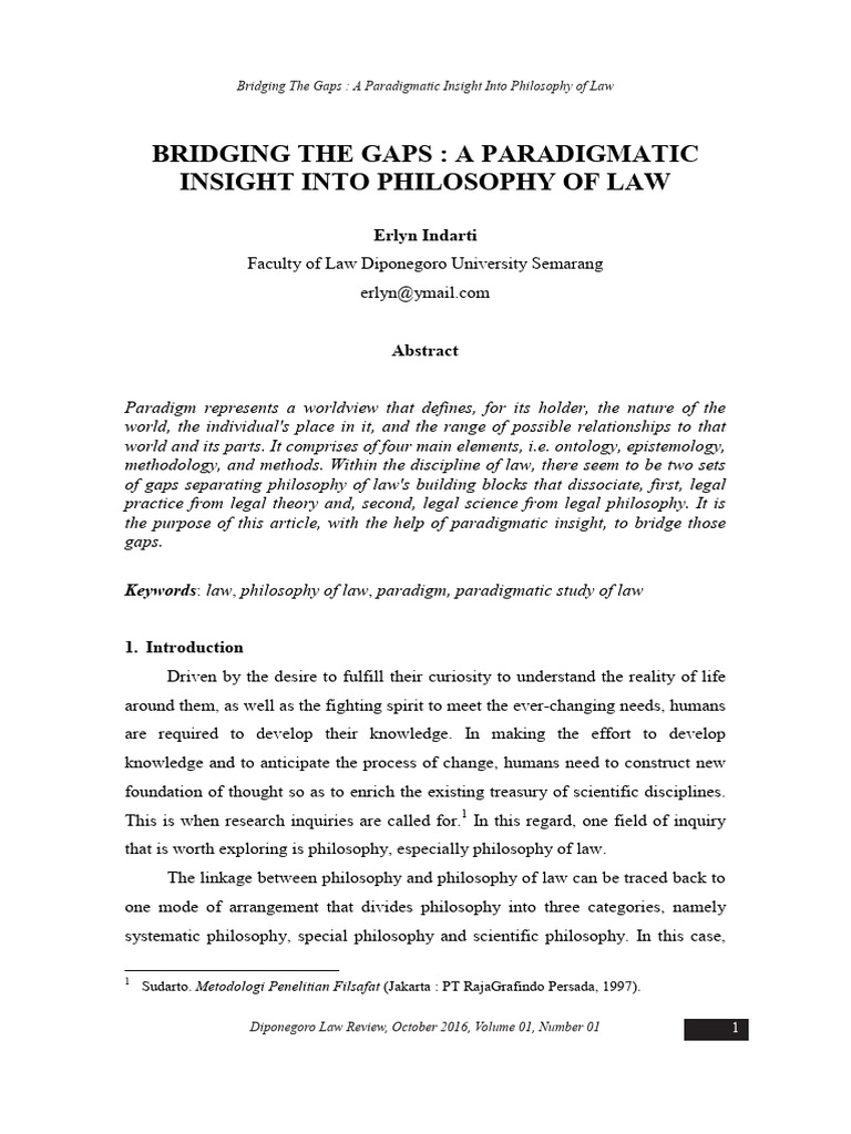 Bridging Gaps in Philosophy of Law | PDF | Paradigm | Methodology