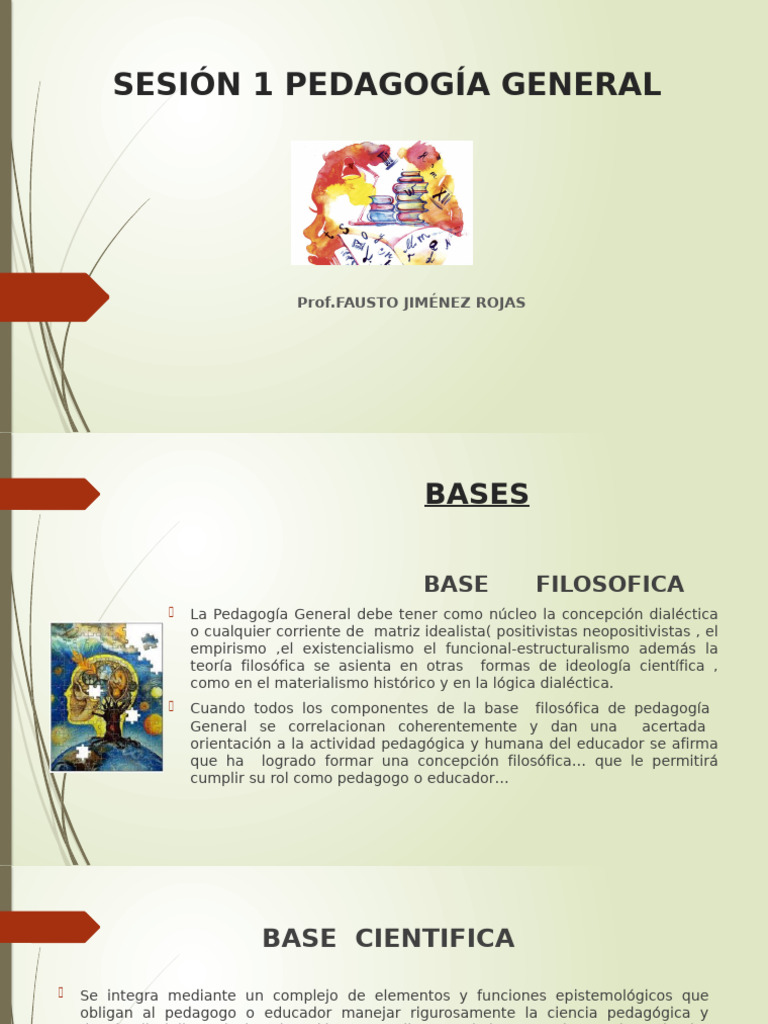 Fundamentos de la Pedagogía General | PDF | Conocimiento | Science