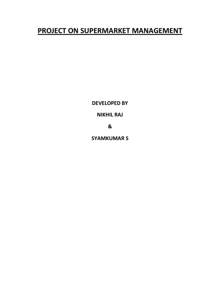 Supermarket Management System Report | PDF | Integer (Computer Science ...