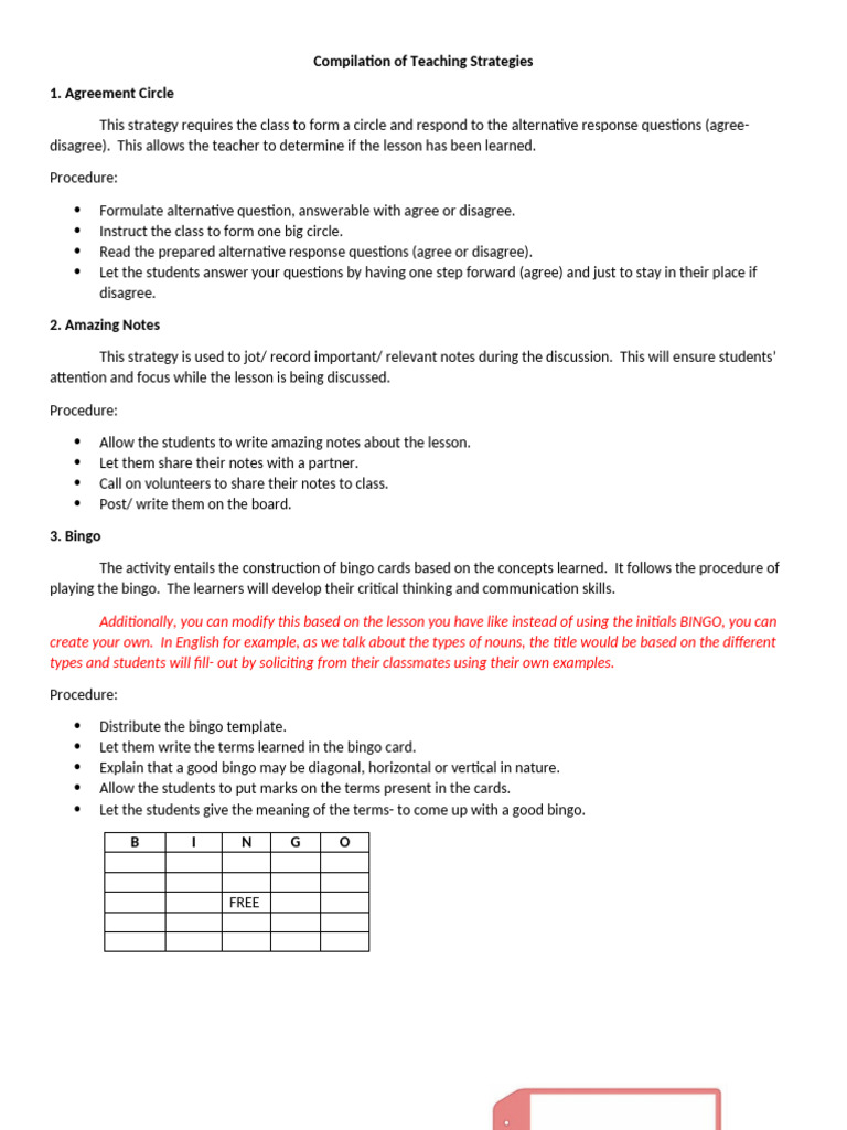 Effective Teaching Strategies Compilation | PDF | Brainstorming ...