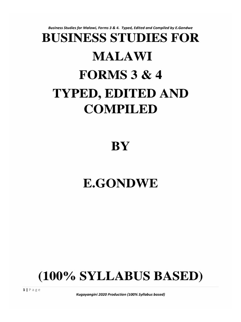 Business Studies Pamphlett Now Final 4 (1) | PDF