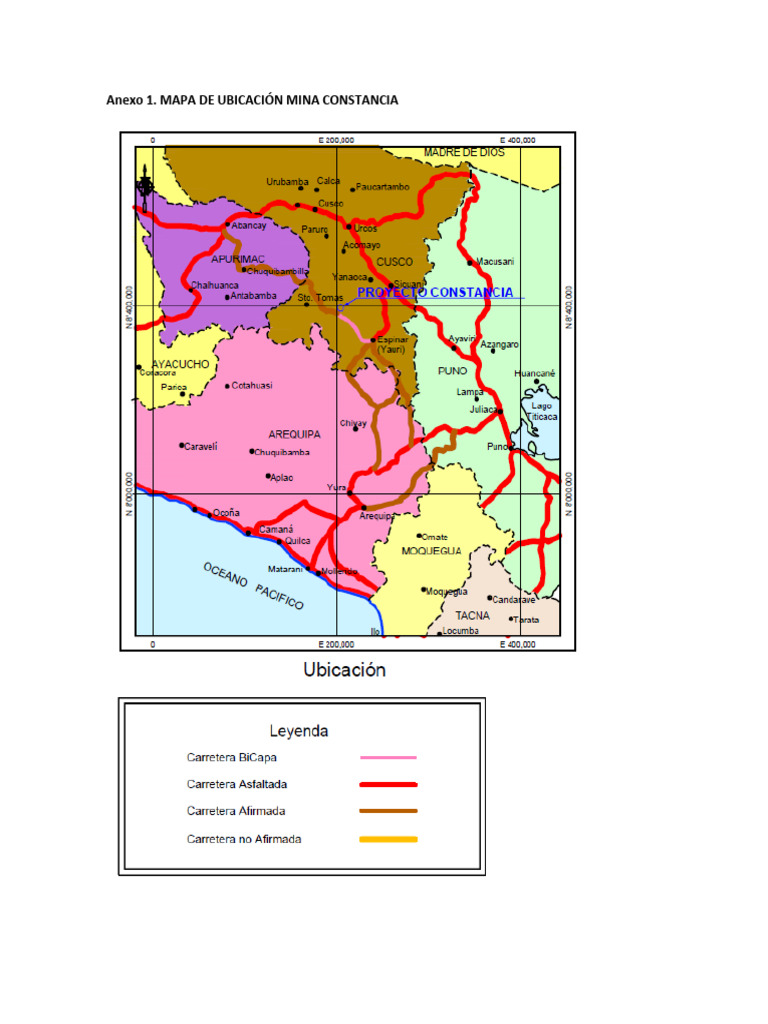 Anexo 1 Mapa Ubicacion Mina Constancia | PDF