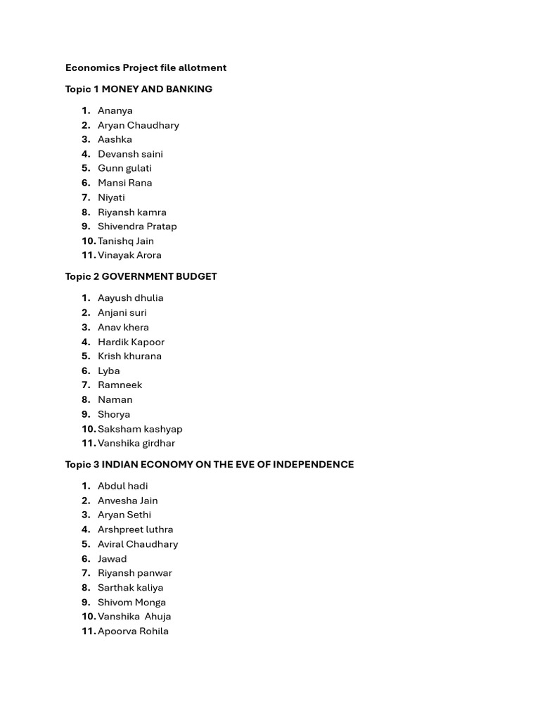 Eco Project File Class 12-c 2024-25 | PDF