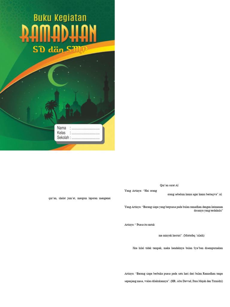 Buku Amaliah Ramadan Sd Smp Pdf