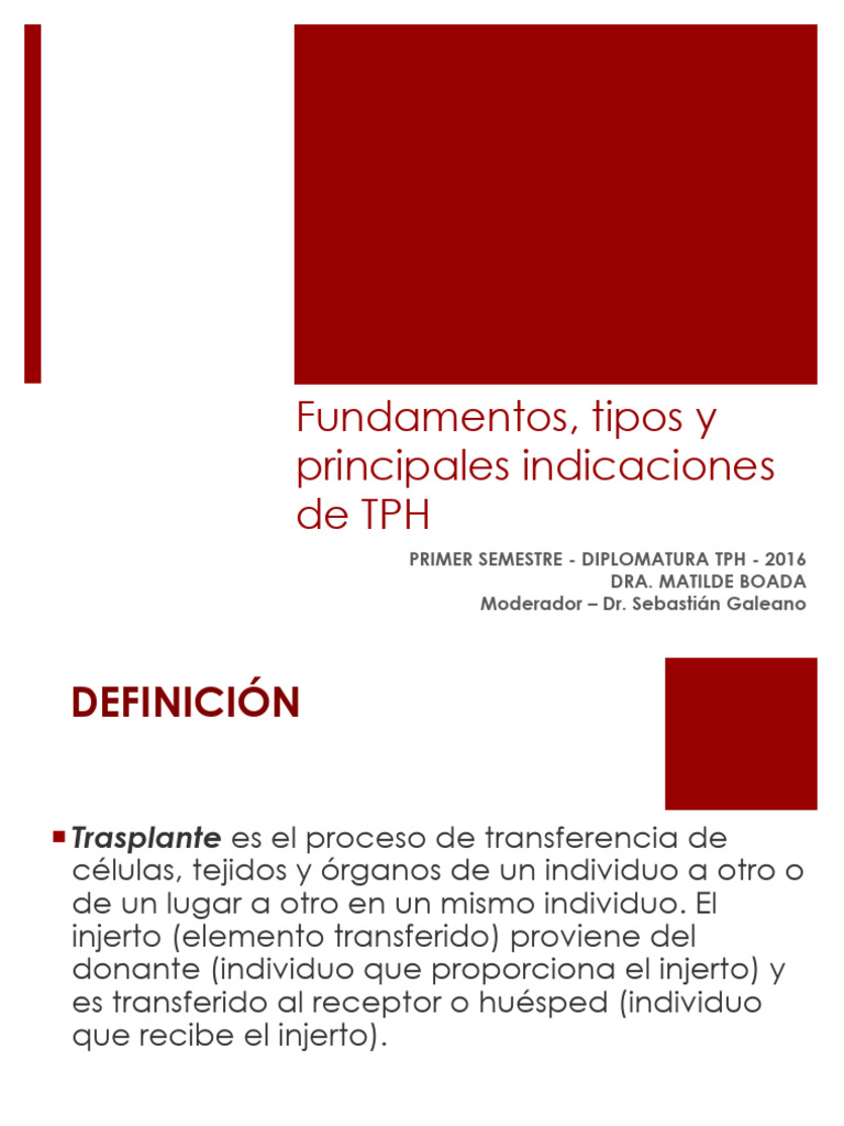 Fundamentos y Tipos de TPH | PDF | Especialidades Medicas | Medicina ...