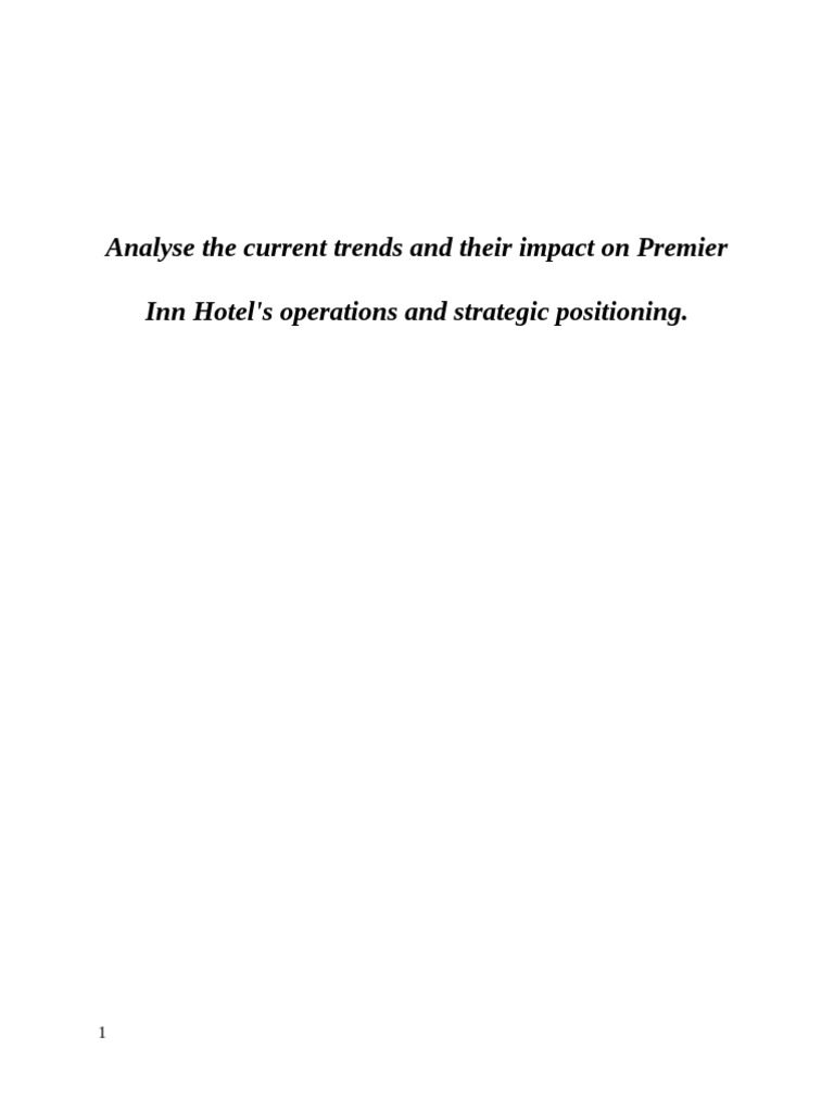 Premier Inn's Strategic Trends Analysis | PDF | Competitive Advantage ...