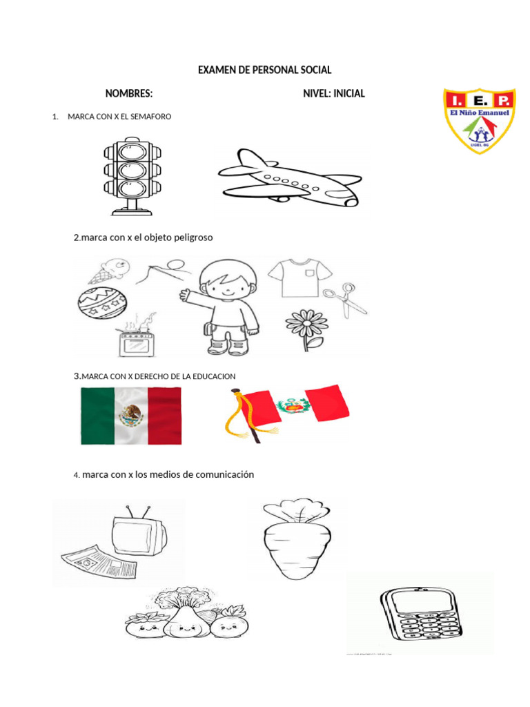 Examen de Personal Social Inicial | PDF