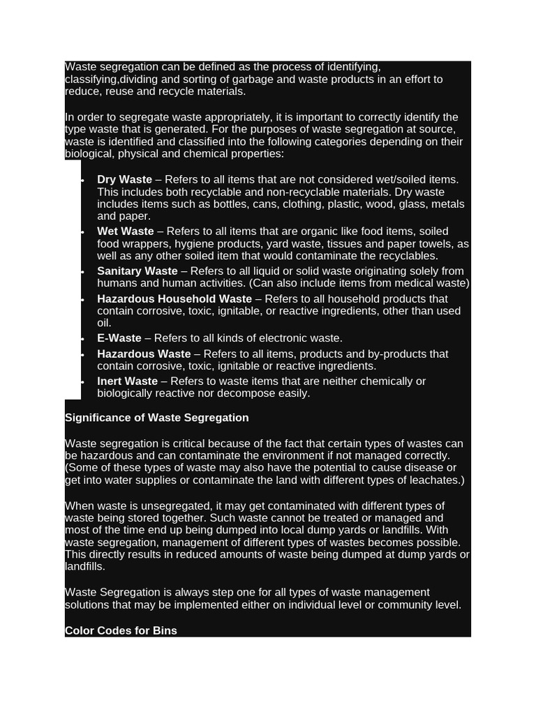 Essential Guide to Waste Segregation | PDF | Waste | Landfill