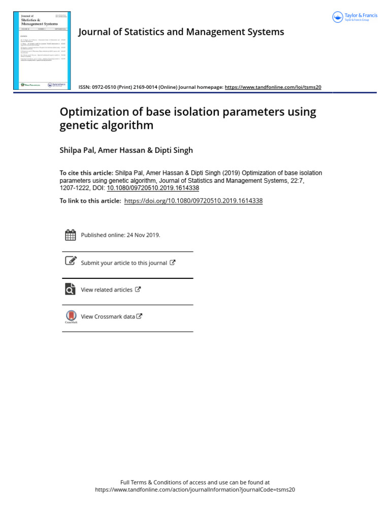 01 optimization of base isolation parameters using genetic algorithm