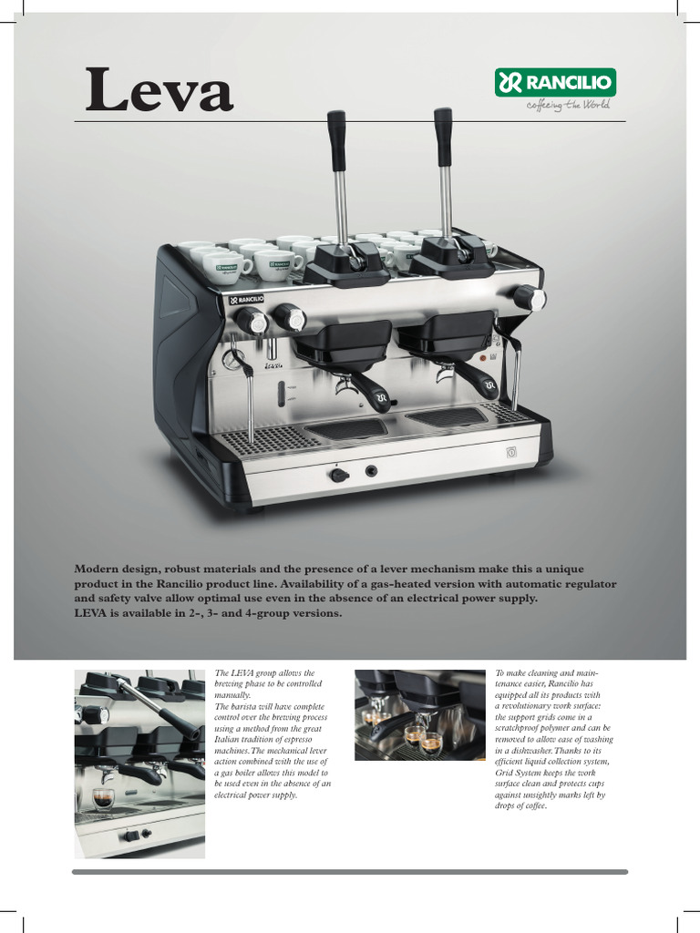 Manual Espresso Machine LEVA Features | PDF | Boiler
