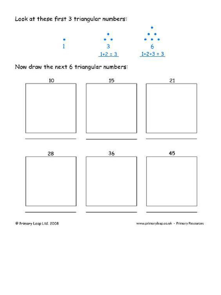 Triangular Numbers - Year 5 | PDF