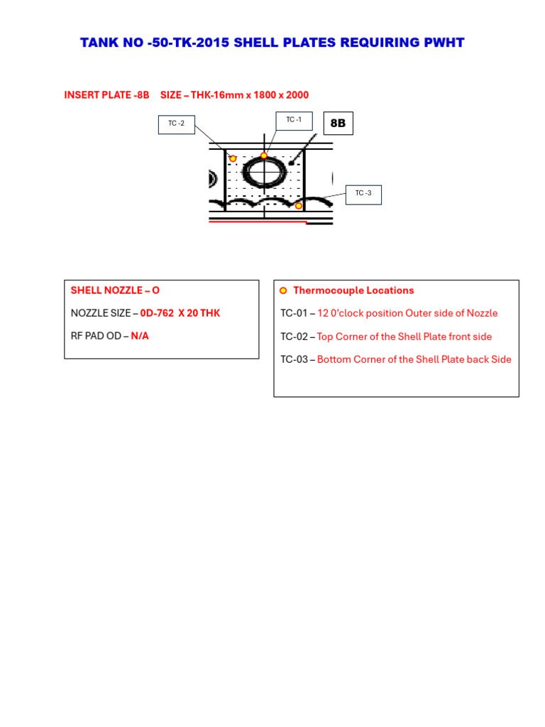 Tank 50-TK-2015 Shell Plate Line Sketch For PWHT | PDF | Tanks ...
