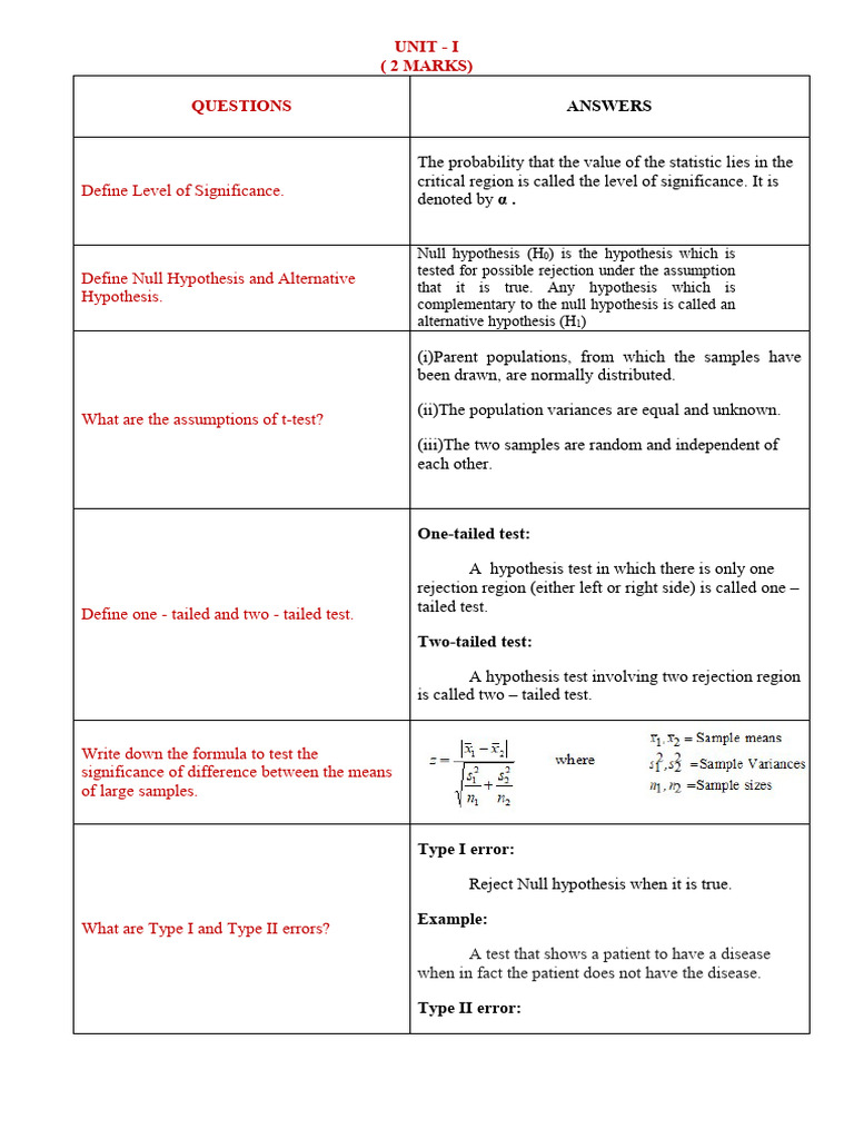 Statistical Hypothesis Testing Concepts | PDF | Statistical ...
