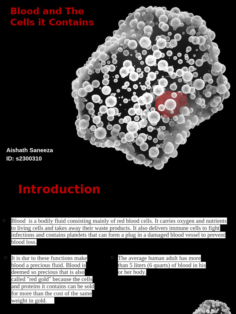 Understanding Blood and Its Cells | PDF | Red Blood Cell | Hemoglobin