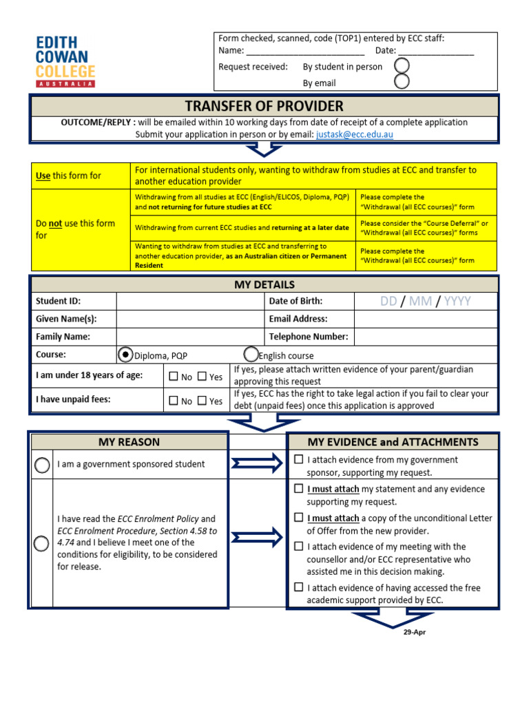 International Student Transfer Request Form | PDF