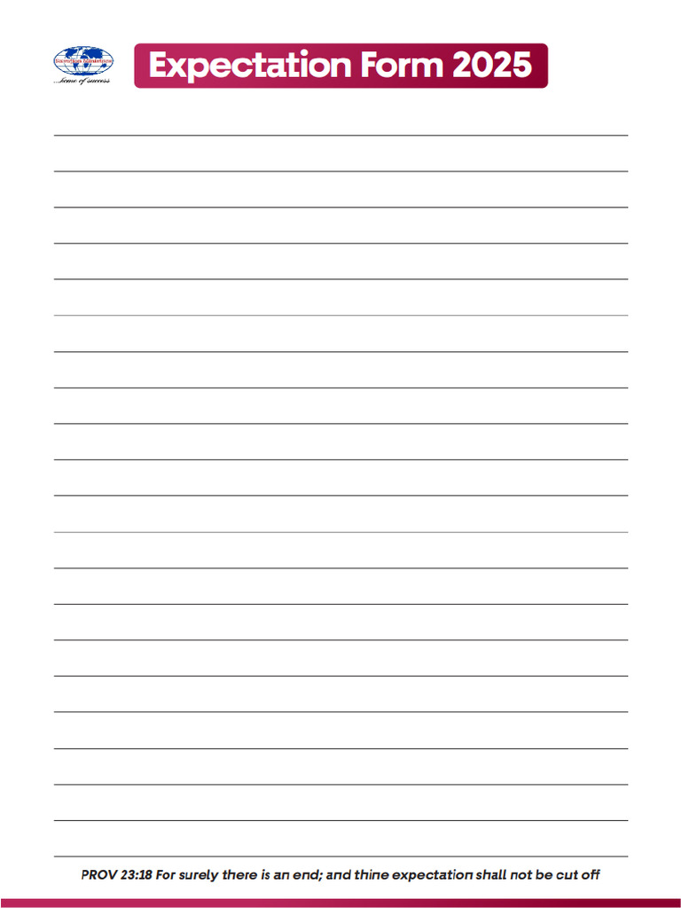 Expectation Form 2025 | PDF