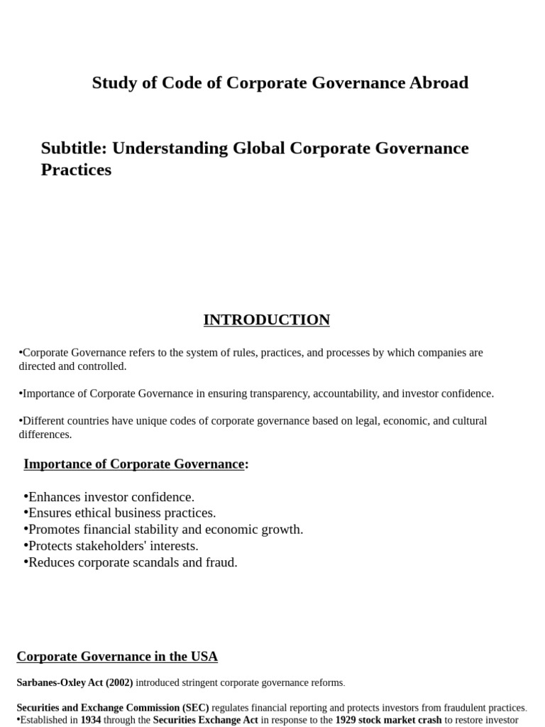 Global Corporate Governance Insights 2025 | PDF | Joint Venture ...