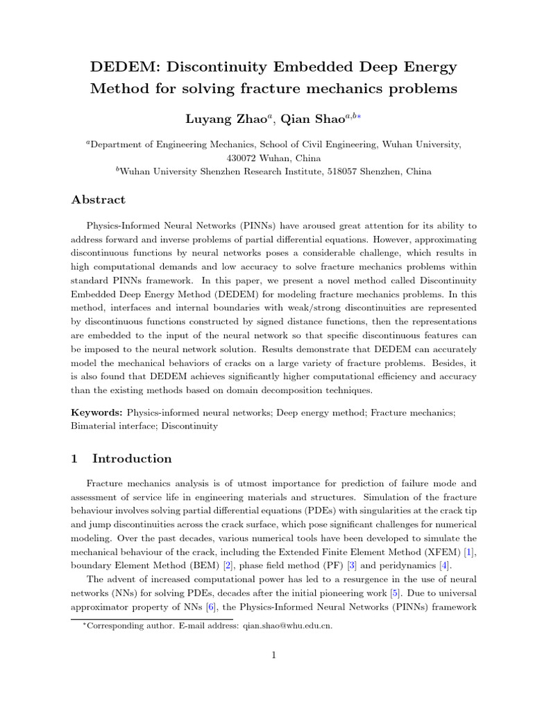 DEDEM: Neural Network for Fracture Mechanics | PDF | Fracture | Linear ...