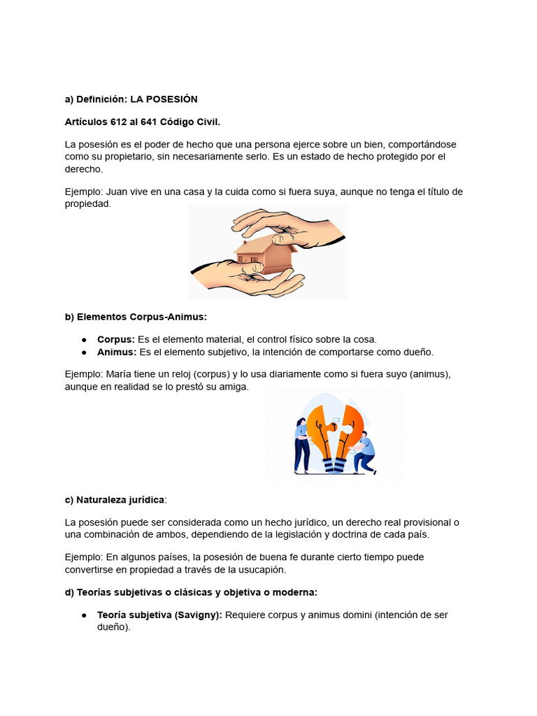 Conceptos Clave sobre la Posesión Jurídica | PDF | Posesión (Ley ...