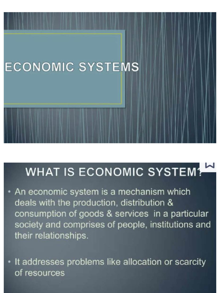 Working of Economic System | PDF