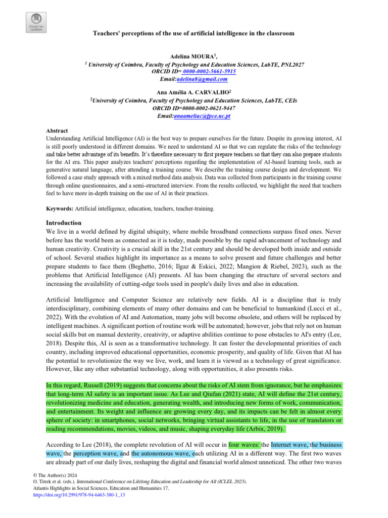 Teachers' Views on AI in Education | PDF | Artificial Intelligence ...