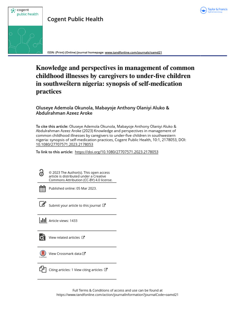 Knowledge and Perspectives in Management of Common Childhood Illnesses ...