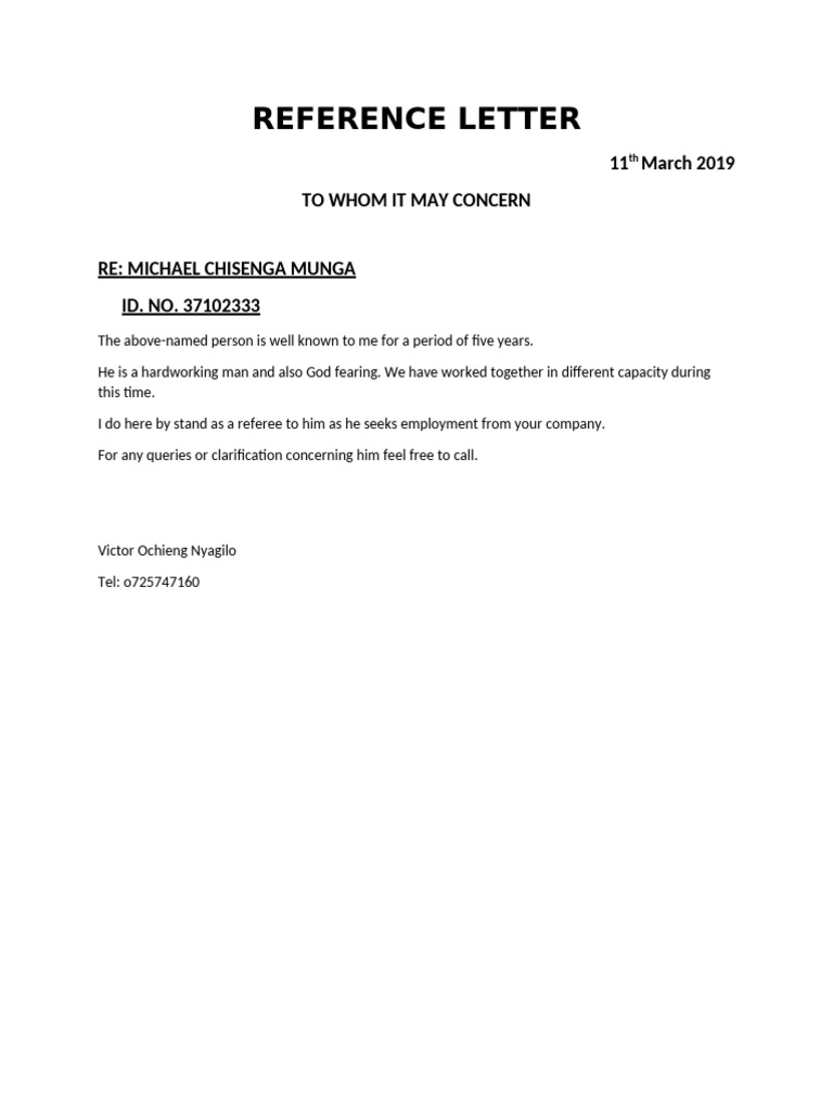 Reference Letter | PDF