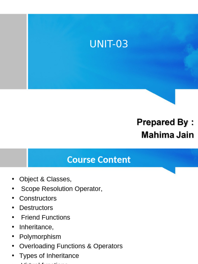 Unit3 pdf class computer programming constructor object
