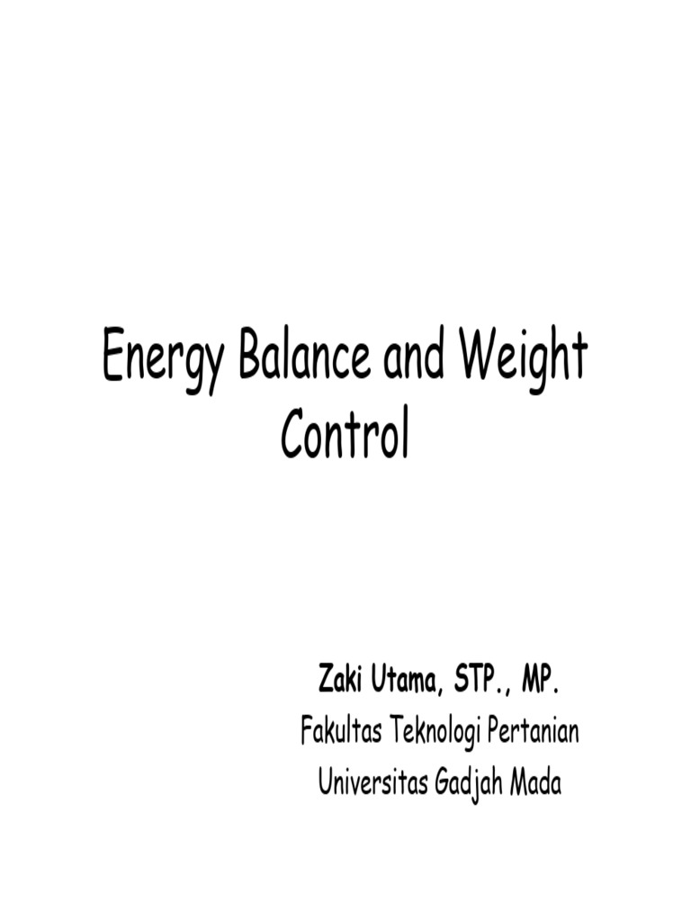Energy Balance for Weight Control | PDF | Calorie | Food Energy