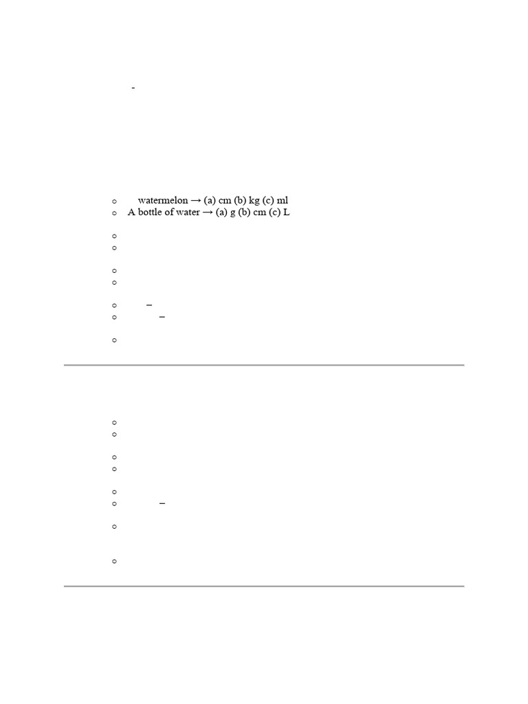 Grade 3 Measurement Worksheet | PDF | Litre | Kilogram