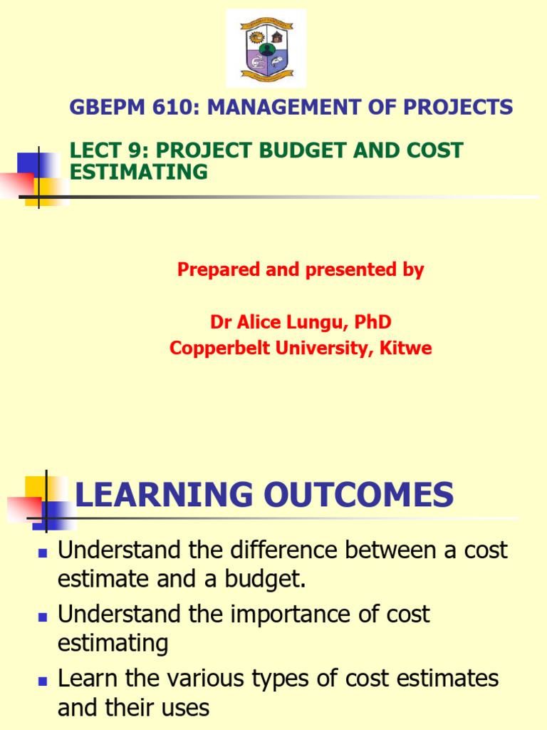 Project Budgeting and Cost Estimation Guide | PDF | Budget