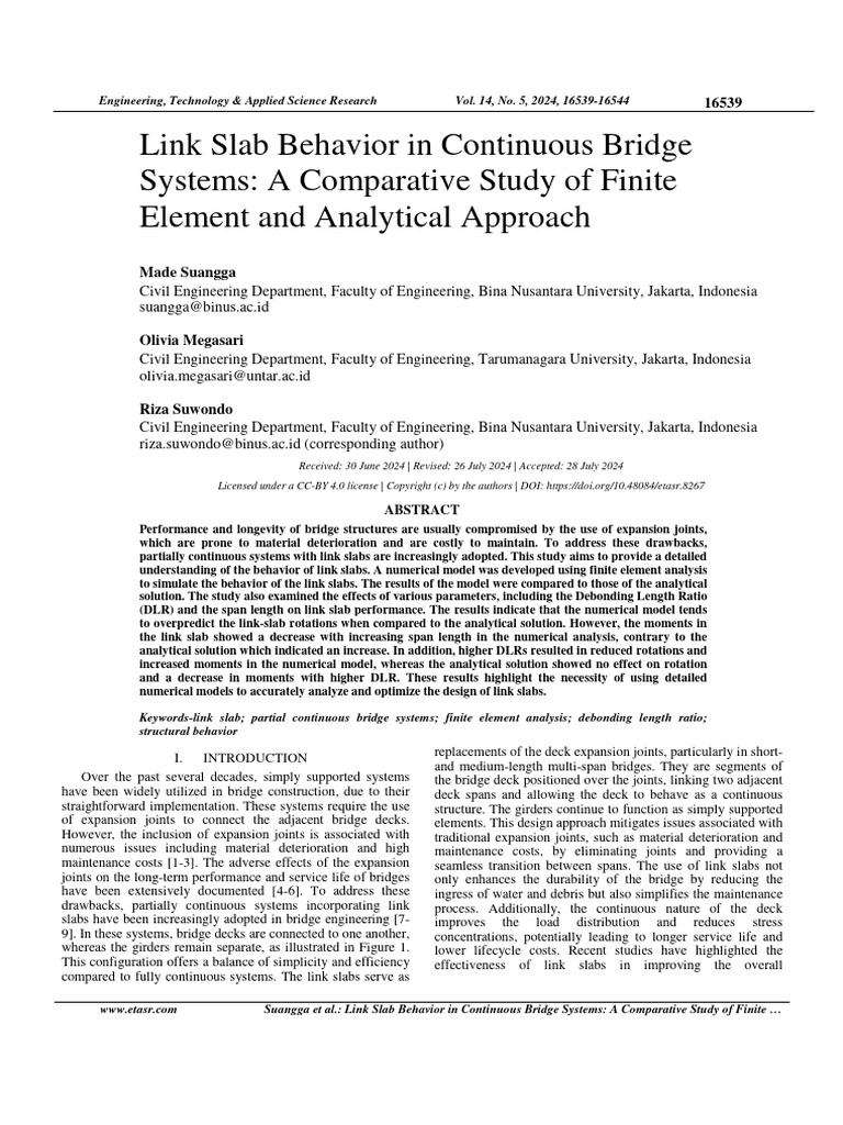 Link Slab Behavior in Bridge Systems | PDF | Bridge | Bending