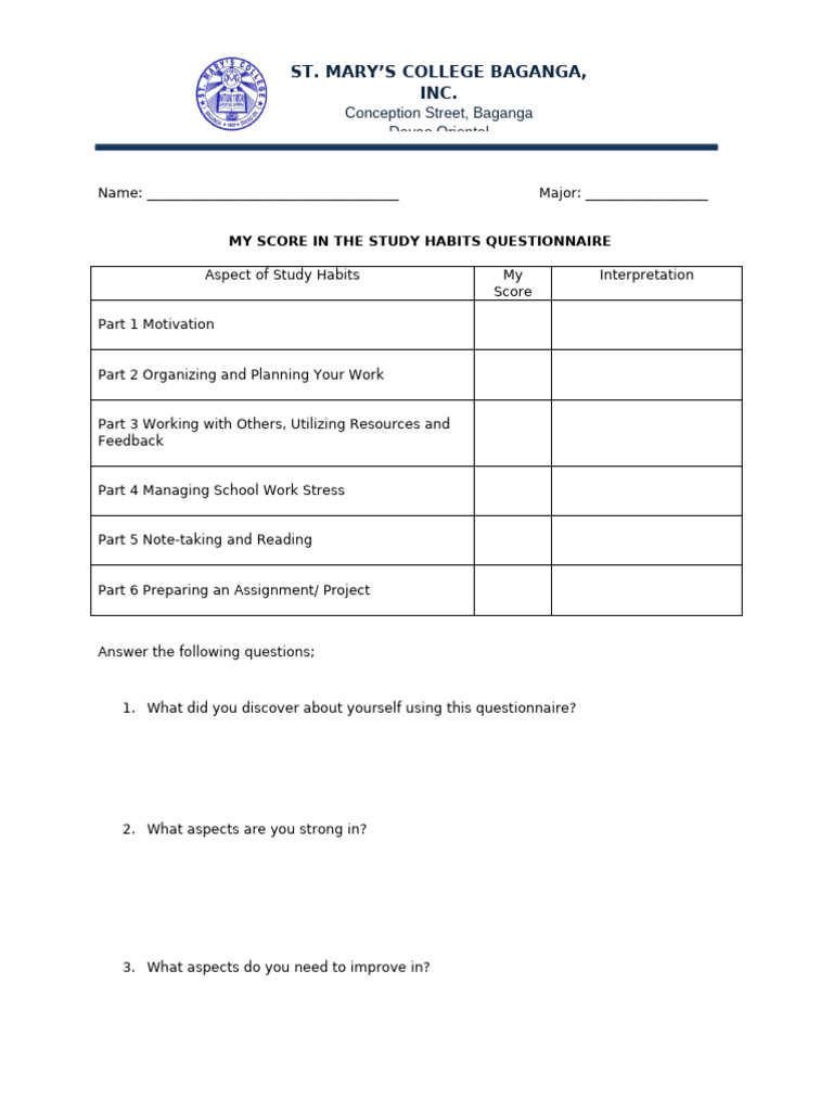Educ103.24 - Study Habits Summary - 12.16.24. | PDF