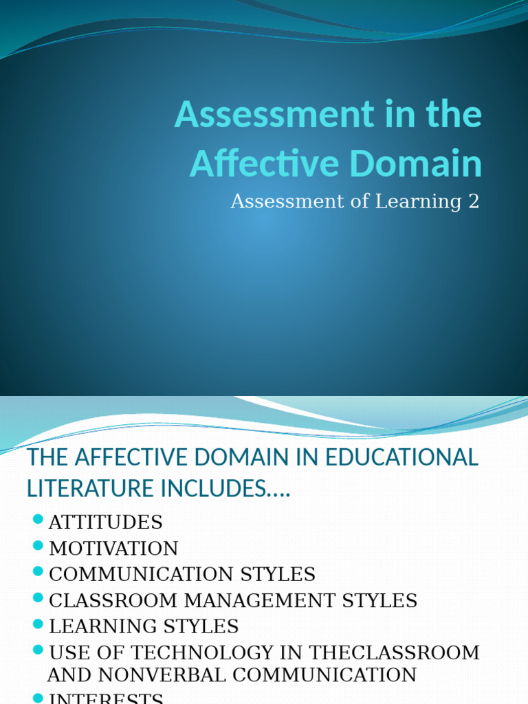 Assessment in The Affective Domain | PDF | Attitude (Psychology ...