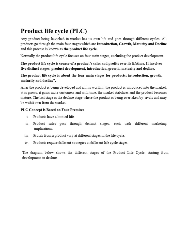 Product Life Cycle Note | PDF | Marketing | Pricing