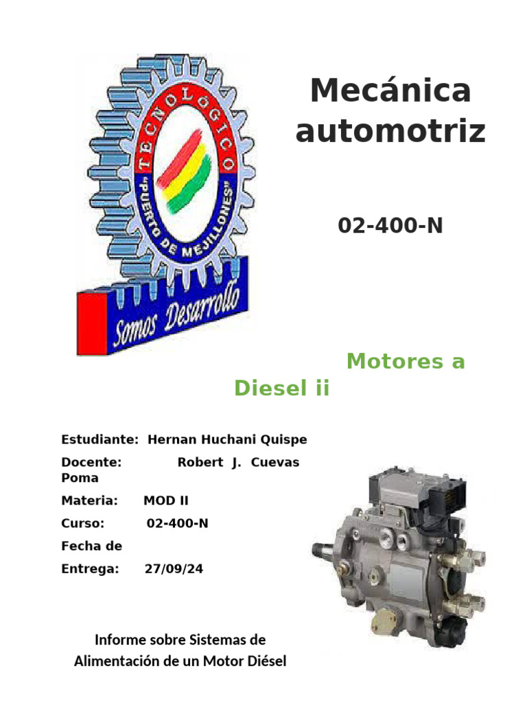 Diesel Mod II Informe Primer Parcial | PDF | Inyección de combustible ...