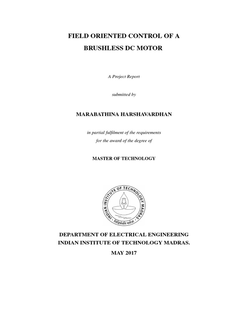 Field Oriented Control of BLDC Motors | PDF | Electric Motor | Power ...