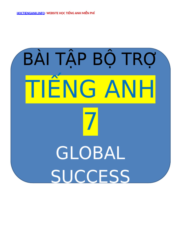 BAI TAP BO TRO ANH 7 GLOBAL SUCCESS | PDF