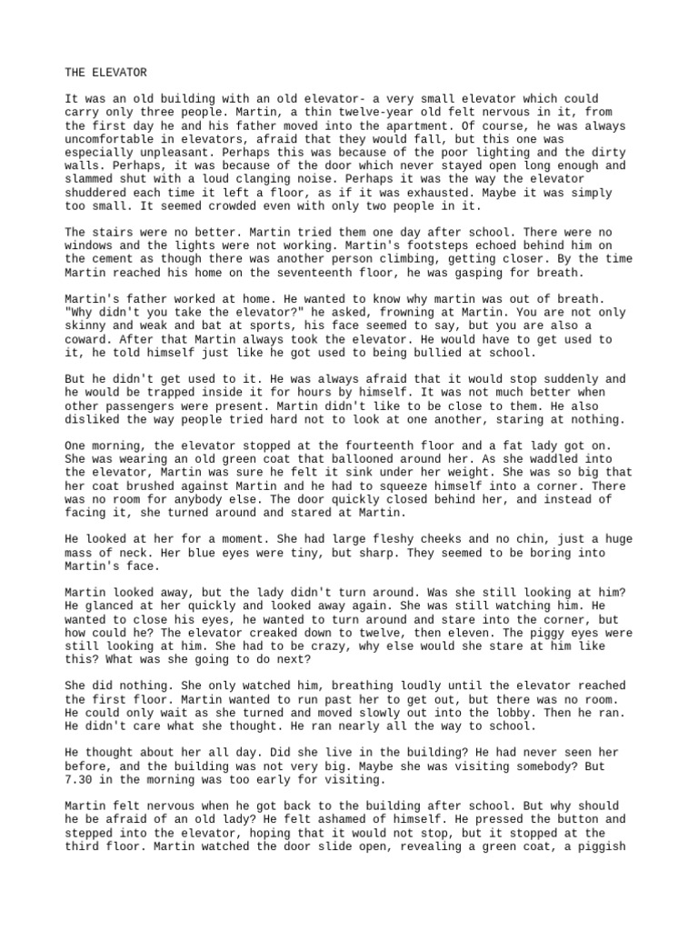 The Elevator Pdf Elevator