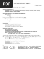 Linear Algebra Review Sheet - Chapter 1: by Vincent Fiorentini