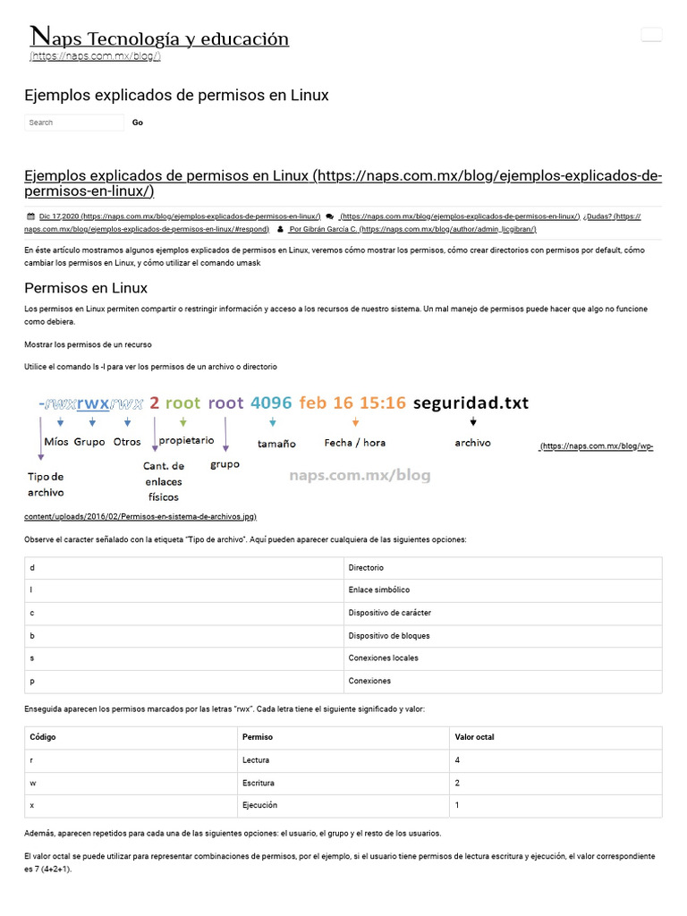 Ejemplos de permisos en Linux | PDF | Python (lenguaje de programación ...