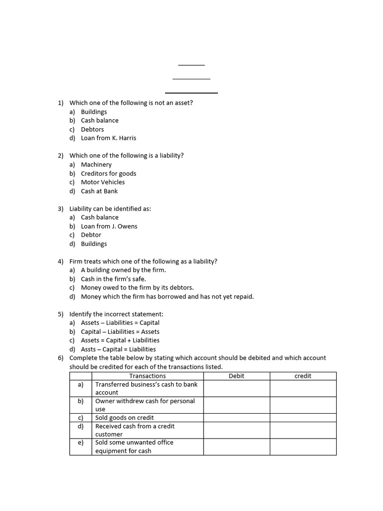 Grade 9 Accounting Revision Guide | PDF
