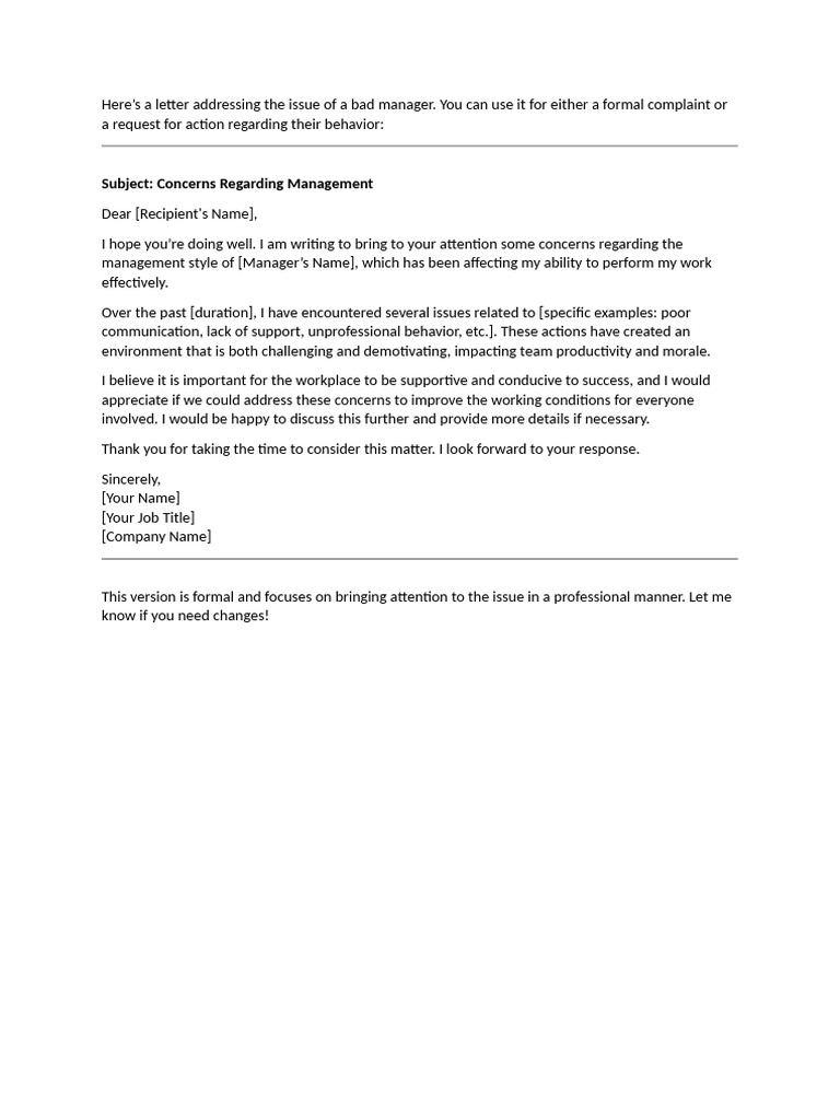 Management Concerns and Unprofessionalism | PDF