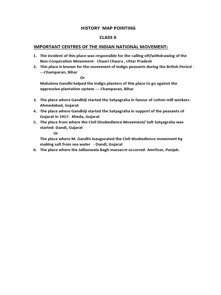 Key Locations of India's Freedom Movement | PDF
