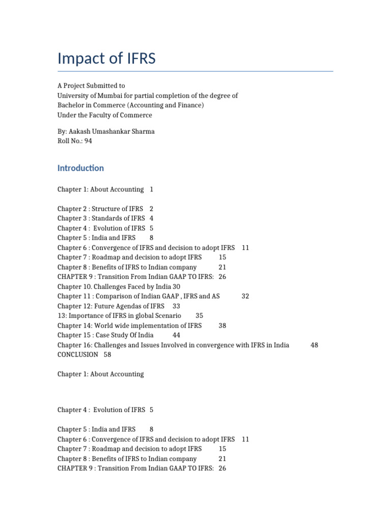 IFRS Impact on Indian Accounting Standards | PDF | International ...