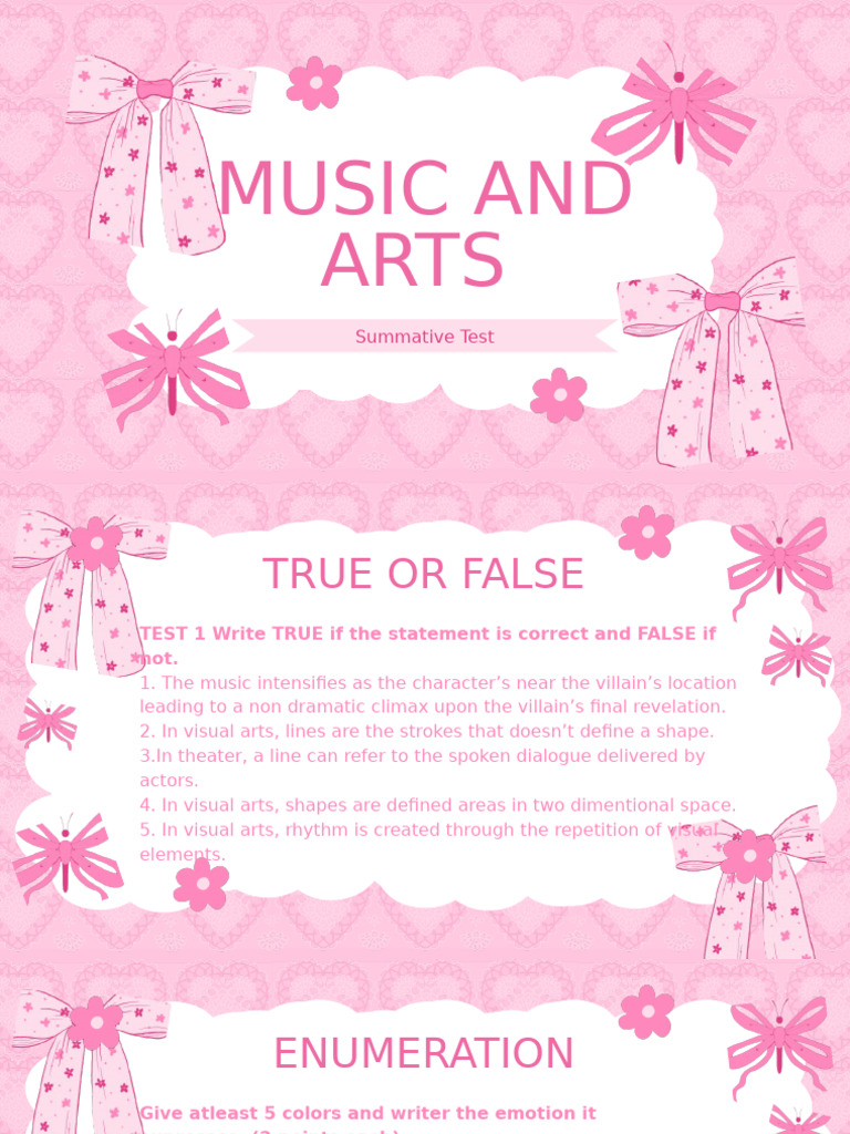 Music and Arts Summative Test Guide | PDF